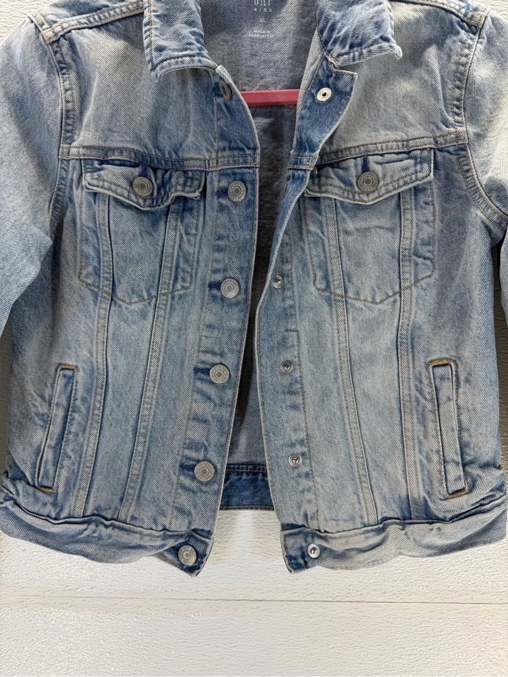GAP Kids Girls‎ Denim Jacket XL 12-13 Light Wash Jean Trucker Coat